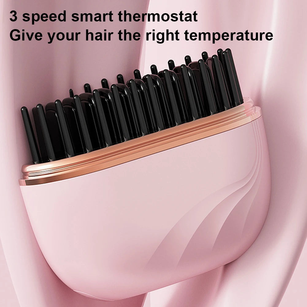 Mini Wireless Hair Straightening Comb