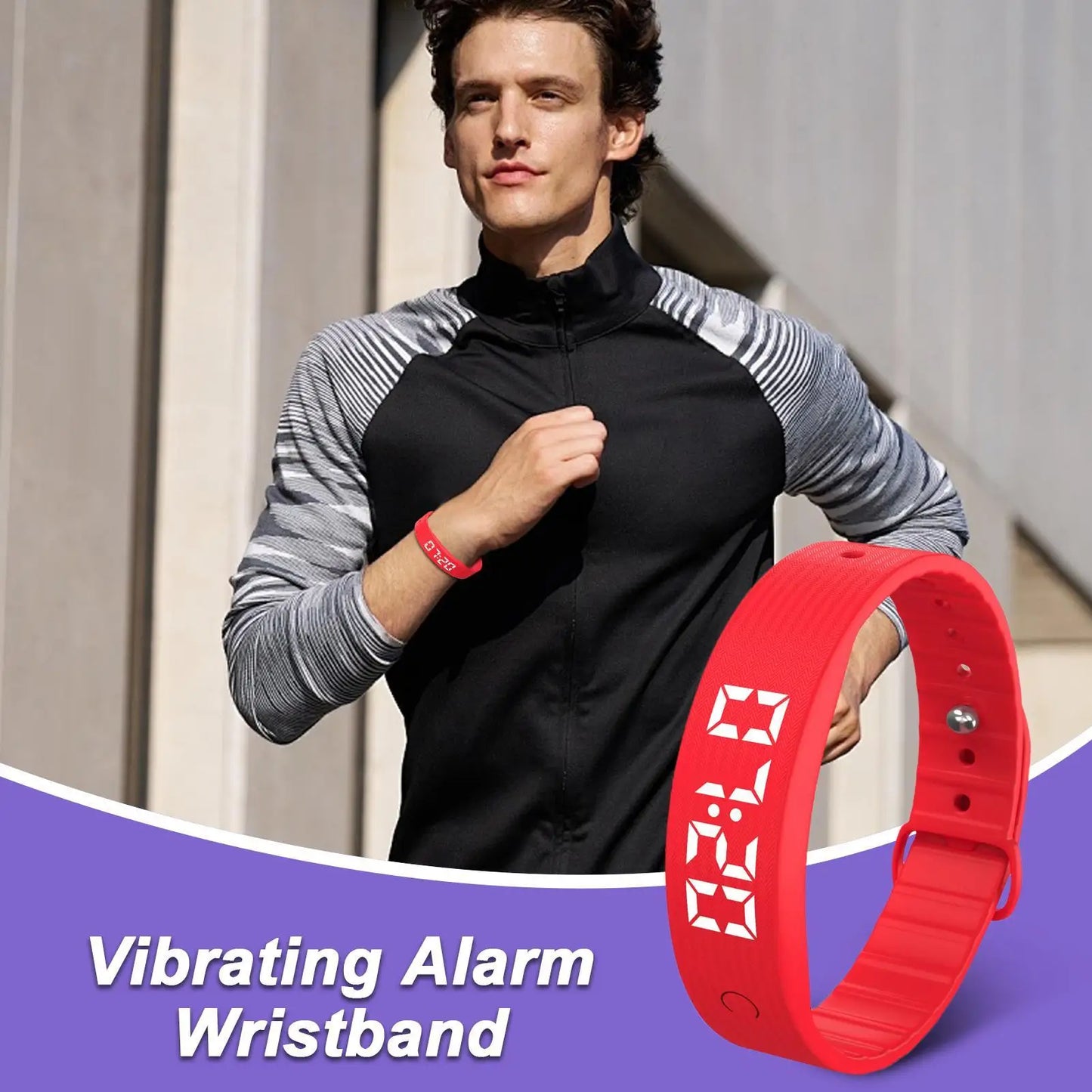Silent Alarm Wristband – Rechargeable Time for Sleeping and Workouts